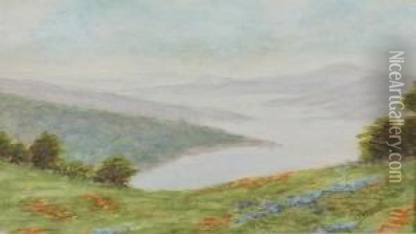 Lake And Hills Oil Painting - Arthur William Best