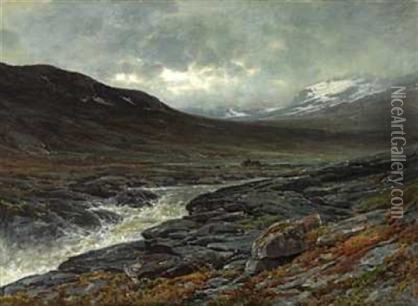 Fra Hoyfjellet Oil Painting - Philip Barlag