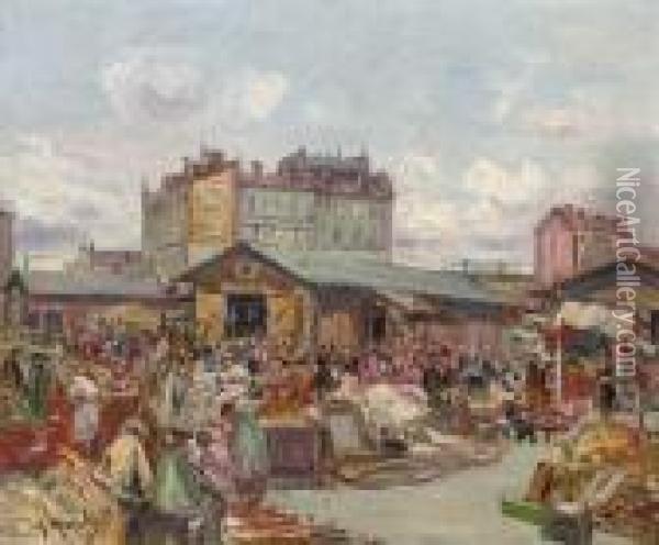 The Flea Market In Saint-ouen Oil Painting - Gustave Madelain