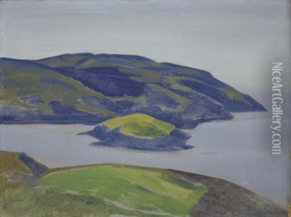 A Shore (study) Oil Painting - Nikolai Konstantinovich Roerich