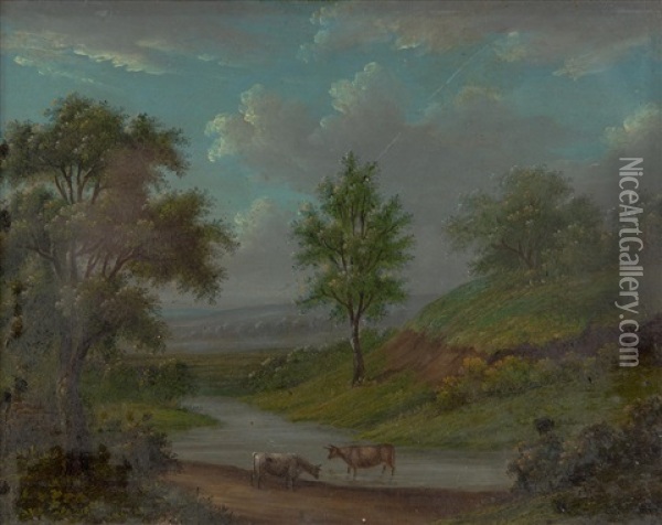 Landscape With Cattle Oil Painting - Sylvester Harding