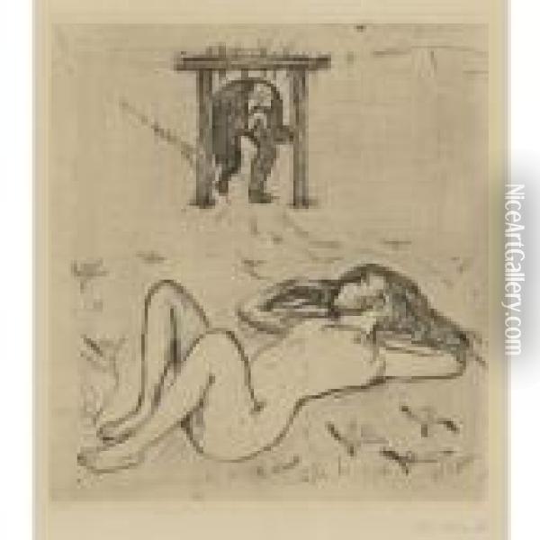 Under The Yoke Oil Painting - Edvard Munch