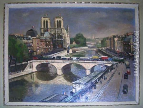 Notre Dame. Oil Painting - Georges Darel