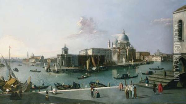 Looking South From The Molo With A View Of Santa Maria Della Salute Oil Painting - (Giovanni Antonio Canal) Canaletto