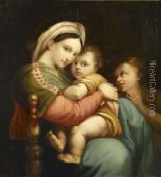 La Vierge A La Chaise Oil Painting - Raphael (Raffaello Sanzio of Urbino)