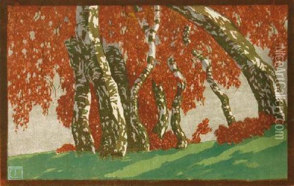 Birken Im Herbst Oil Painting - Carl Kaiser-Herbst