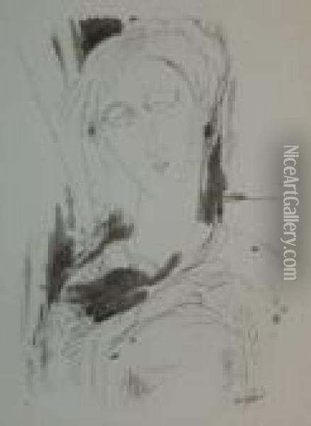 Portrait De Jeune Femme Oil Painting - Amedeo Modigliani