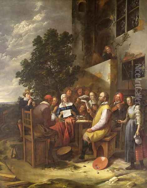 A Musical Party Oil Painting - Gillis van Tilborgh