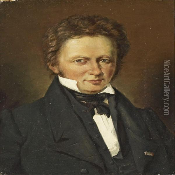 Portrait Of B Oil Painting - C. A. Jensen
