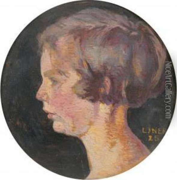 Portrait Of Anna Sutter Oil Painting - Carl August Liner