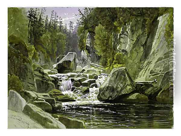 On the Ausable Oil Painting - James David Smillie