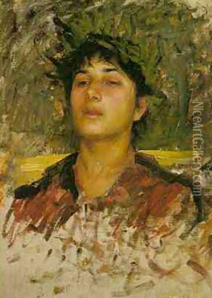 Study of the Head of a Corsican Boy Oil Painting - John William Waterhouse