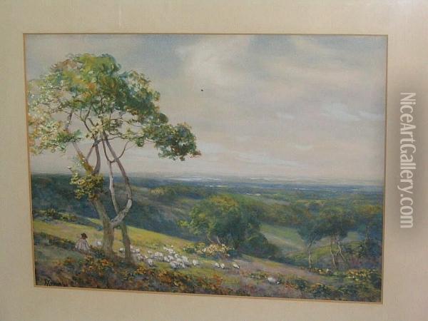 View From Harrow Hill, Middlesex Oil Painting - Alexander Young