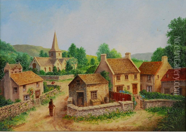 'based On Sapperton Village Oil Painting - William Benjamin Chamberlain