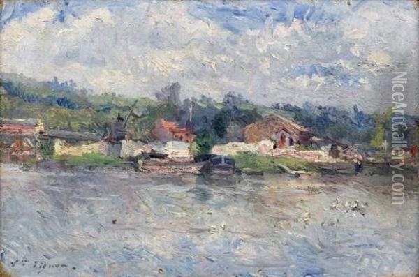 Bord De Seine Oil Painting - Claude Vignon