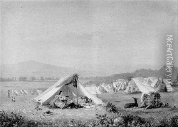 An Encampment In The Italian Campagna Oil Painting - Conrad Wise Chapman