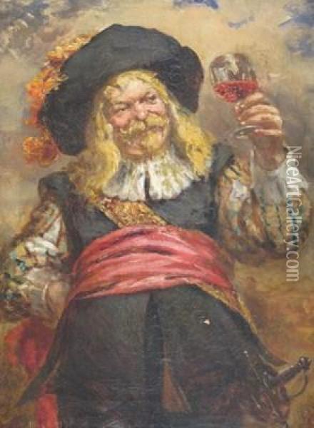 A Merry Cavalier Oil Painting - Albert William Holden