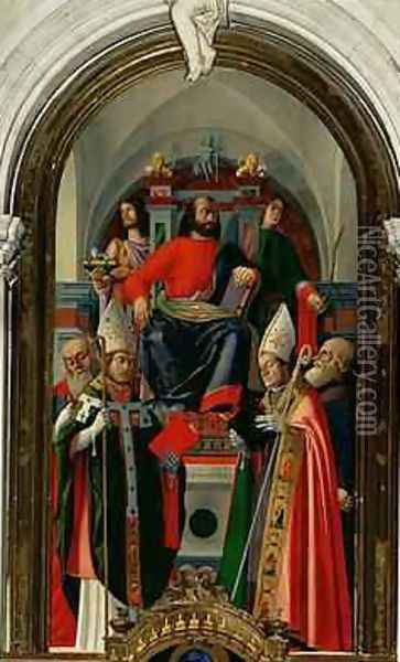 St Mark enthroned with Saints Oil Painting - Giovanni (Giovanni da Udine) Nanni (Nani)