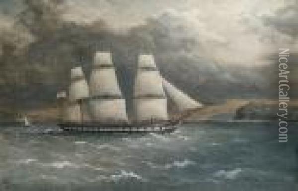 The Steam Frigate H.m.s. 'constance' Off Rame Head Heading Into Plymouth Oil Painting - Richard Bridges Beechey