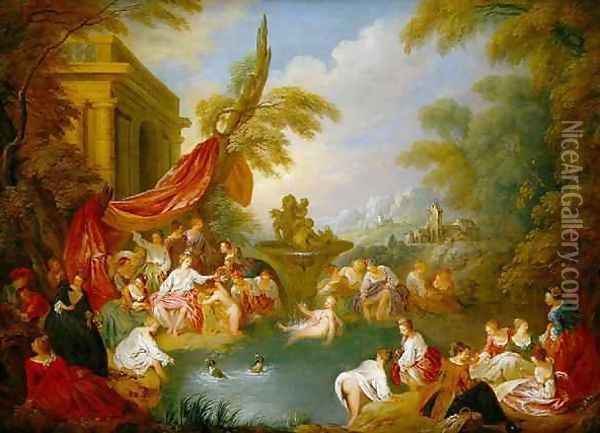 The Bathers Oil Painting - Jean-Baptiste Joseph Pater