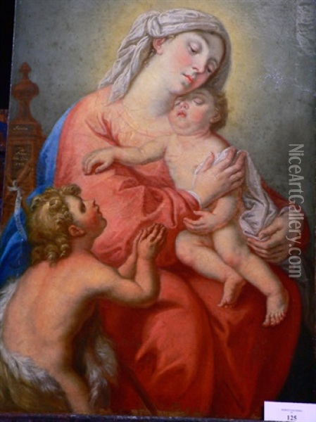Maria Mit Kind Und Johannesknaben Oil Painting - Johann Nepomuk de LaCroce