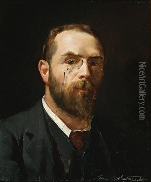 Self Portrait (aged 30) Oil Painting - Tom Robertson