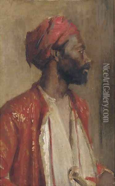 Study of a North African Oil Painting - Leopold Karl Mutller