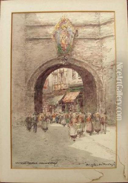 In Old Antwerp Oil Painting - Victor Noble Rainbird