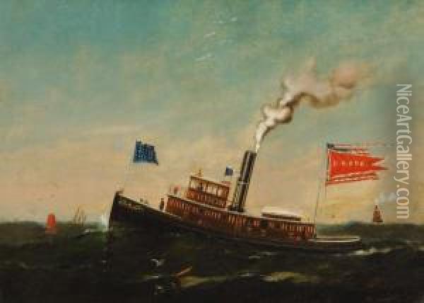 ''tug George B. Roe'' Oil Painting - Warren W. Sheppard