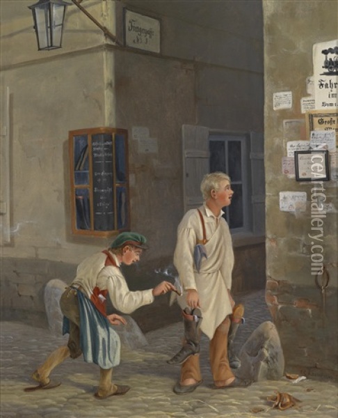 Der Kleine Lausbub Oil Painting - Carl Georg Koester