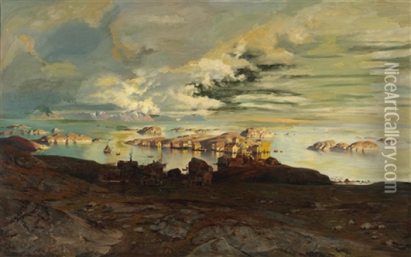 Norwegian Scene Oil Painting - Adolf Kaufmann