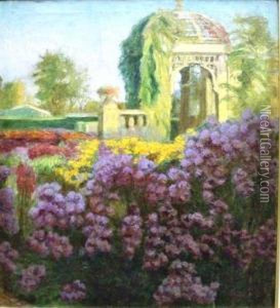 A Garden In Bloom Oil Painting - Franz Wilhelm Voigt