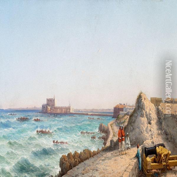 View Of Fort Ada In Alexandria, Egypt Oil Painting - Gian Gianni