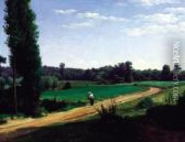 Paysage D'ile-de-france Oil Painting - Romain Etienne G. Prieur