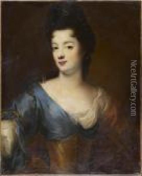 Portrait De Jeune Femme En Buste Oil Painting - Francois de Troy