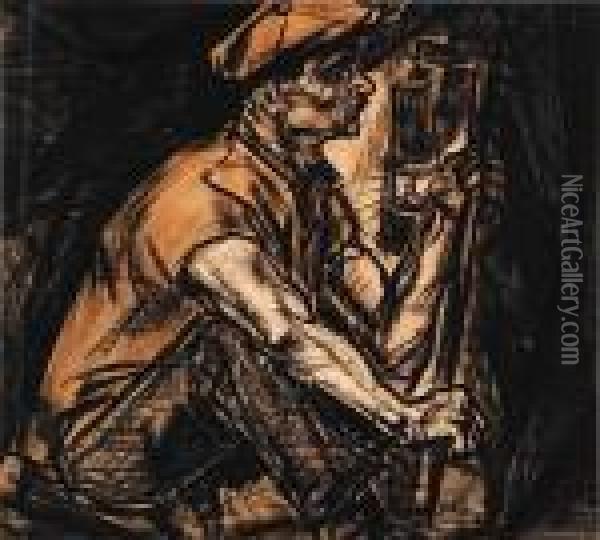 Untitled - The Mine Worker Oil Painting - Jan Toorop