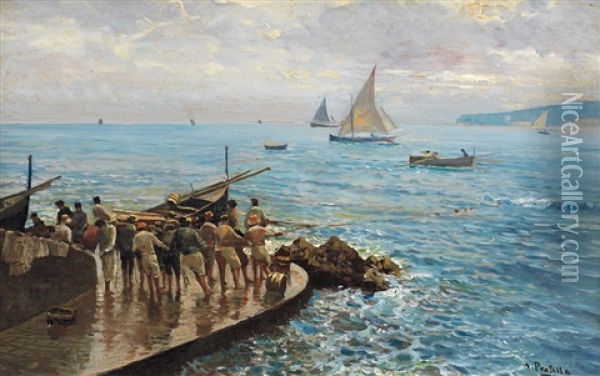 Vita Di Mare Oil Painting - Attilio Pratella