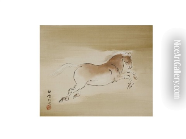 Horse Oil Painting - Kansetsu Hashimoto