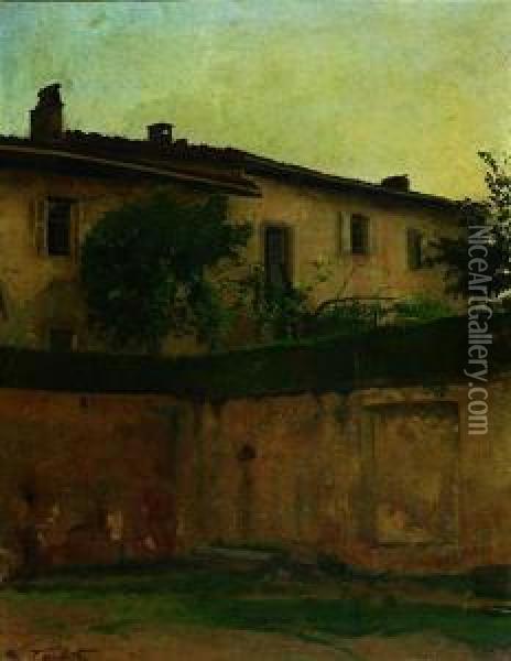 Cavoretto - Casa Parrocchiale Oil Painting - Celestino Turletti
