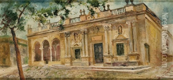 Antiguo Ayuntamiento De Jerez Oil Painting - Jose Montenegro Cappell