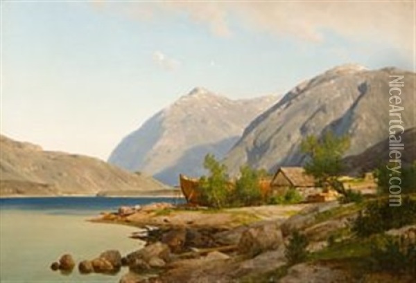 Vestlandsfjord Oil Painting - Johan Fredrik Eckersberg