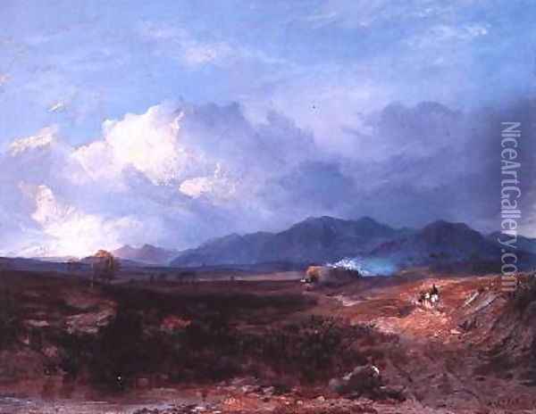 A Drove Road in the Western Highlands 1850 Oil Painting - Horatio McCulloch