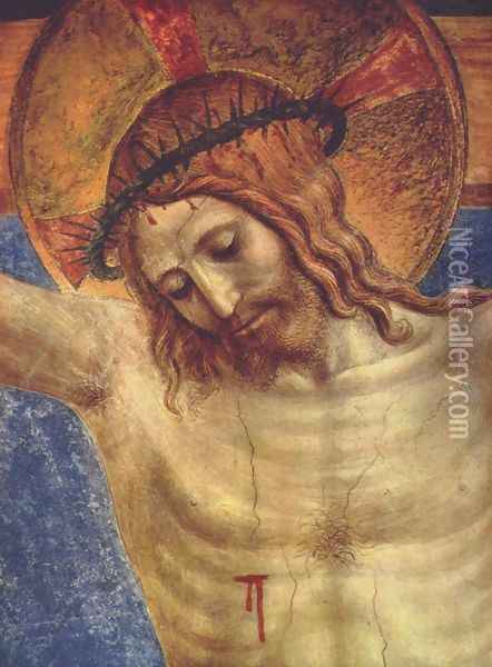 The Crucified and San Domenico, detail Oil Painting - Angelico Fra