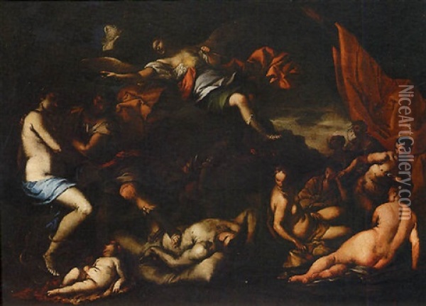 Il Trionfo Di Orfeo Ed Euridice Oil Painting - Giulio Carpioni