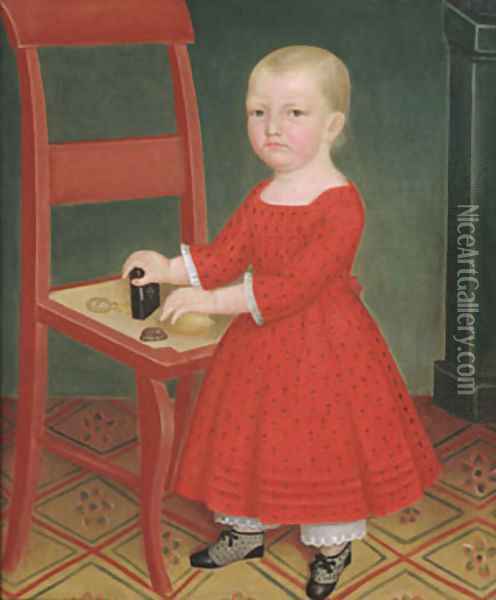 Boy with Blond Hair 1840 Oil Painting - Anonymous Artist