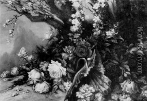 Kirschbluten Und Rosen Oil Painting - Hans Makart