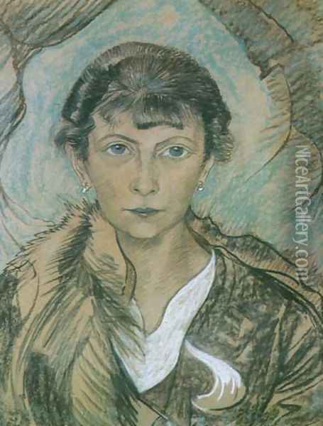 Portrait of Anna Rydel Oil Painting - Stanislaw Ignacy Witkiewicz (Witkacy)