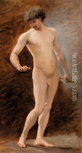 Nu Masculin Debout Oil Painting - Henry de Gaudemaris