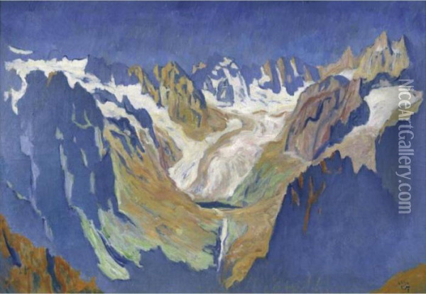 Das Albigna-tal Albigna Valley Oil Painting - Giovanni Giacometti
