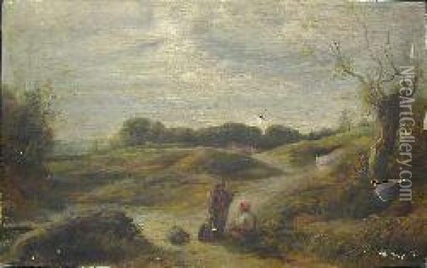 The Crossroads Oil Painting - John Linnell